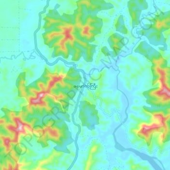 Mapa topográfico Kha Mauk Gyi, altitud, relieve