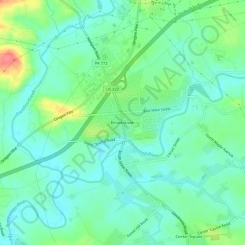 Mapa topográfico Brownstown, altitud, relieve
