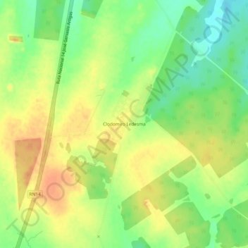 Mapa topográfico Clodomiro Ledesma, altitud, relieve