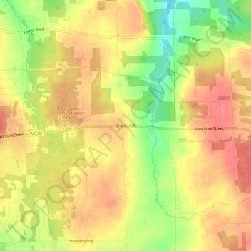 Mapa topográfico Dutch Hill, altitud, relieve