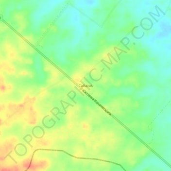 Mapa topográfico Cañazas, altitud, relieve