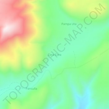Mapa topográfico Cora Cora, altitud, relieve