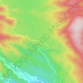 Mapa topográfico Mintapod, altitud, relieve
