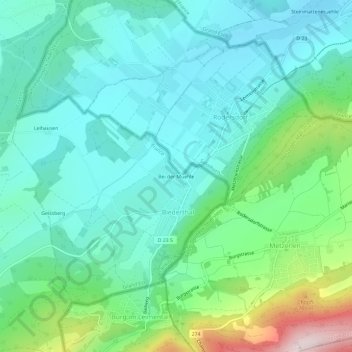Mapa topográfico Bei der Muehle, altitud, relieve