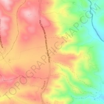 Mapa topográfico Piano Lago, altitud, relieve