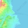 Mapa topográfico Rafina, altitud, relieve