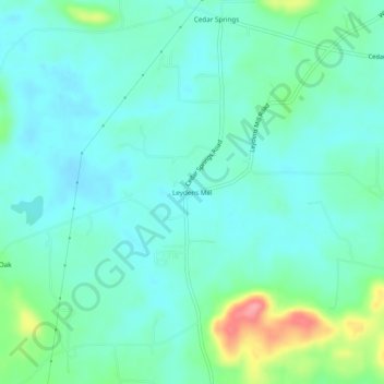 Mapa topográfico Leydens Mill, altitud, relieve