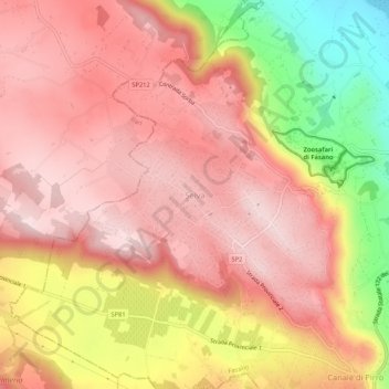 Mapa topográfico Selva, altitud, relieve
