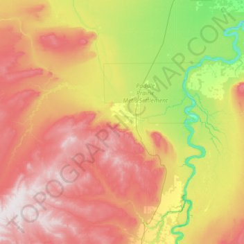 Mapa topográfico Northern Lights, altitud, relieve