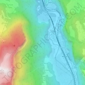Mapa topográfico Sous Radon, altitud, relieve