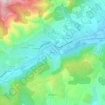 Mapa topográfico Mure, altitud, relieve