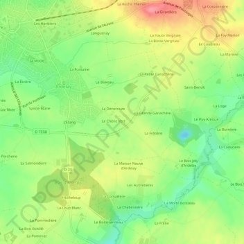 Mapa topográfico Hautacam, altitud, relieve