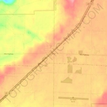 Mapa topográfico Alba, altitud, relieve