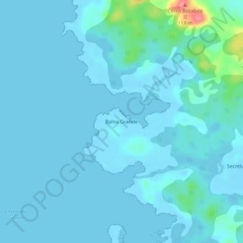 Mapa topográfico Bahia Grande, altitud, relieve