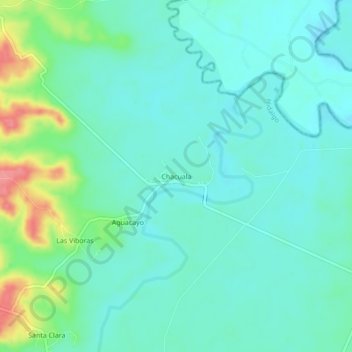 Mapa topográfico Chacuala, altitud, relieve