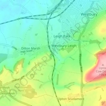 Mapa topográfico Penknap, altitud, relieve