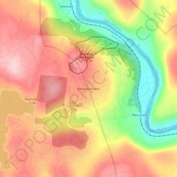 Mapa topográfico Masthope Rapids, altitud, relieve