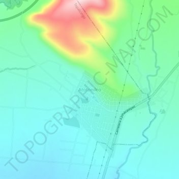 Mapa topográfico Atotonilco, altitud, relieve