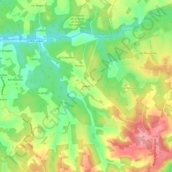 Mapa topográfico L'Herm, altitud, relieve