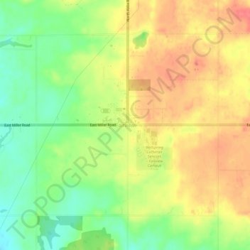 Mapa topográfico Fairview, altitud, relieve