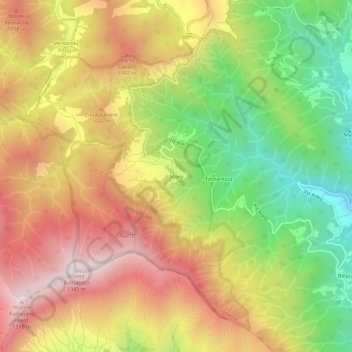 Mapa topográfico Acero, altitud, relieve