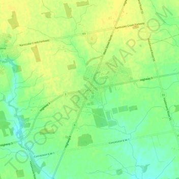 Mapa topográfico Jarvis, altitud, relieve
