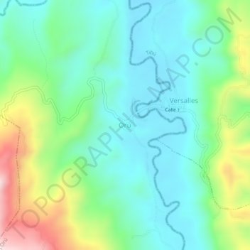 Mapa topográfico Orú, altitud, relieve