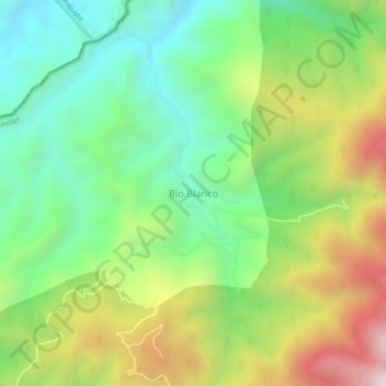 Mapa topográfico Río Blanco, altitud, relieve