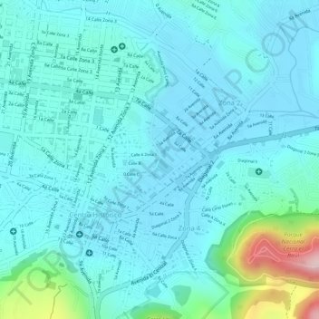 Mapa topográfico 7, NADA, altitud, relieve