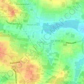 Mapa topográfico Satanuru, altitud, relieve