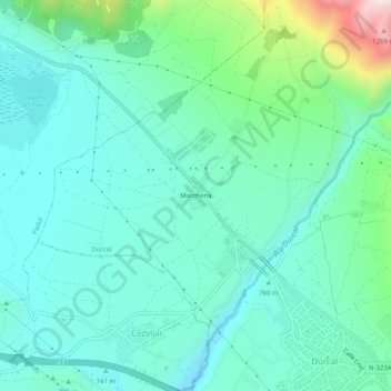 Mapa topográfico Marchena, altitud, relieve