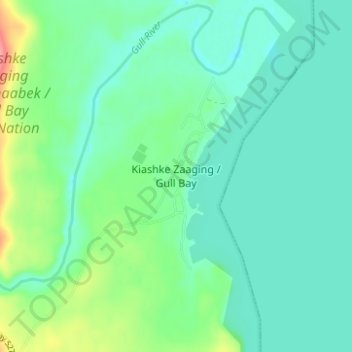 Mapa topográfico Gull Bay, altitud, relieve