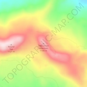 Mapa topográfico Obenchain Mountain, altitud, relieve