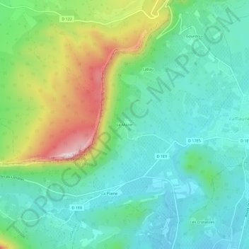 Mapa topográfico Le Mazet, altitud, relieve
