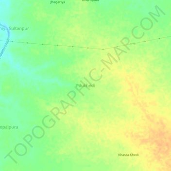 Mapa topográfico Pilukhedi, altitud, relieve