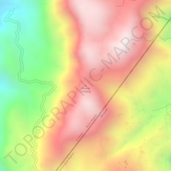Mapa topográfico Mount Talalang, altitud, relieve