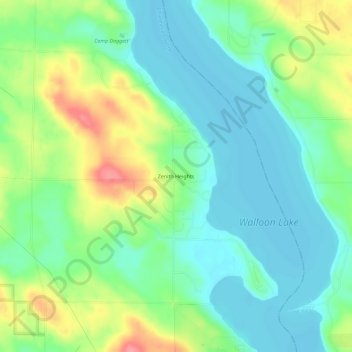 Mapa topográfico Zenith Heights, altitud, relieve