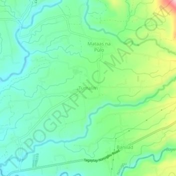 Mapa topográfico Tumalim, altitud, relieve