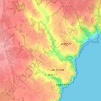 Mapa topográfico Treal, altitud, relieve