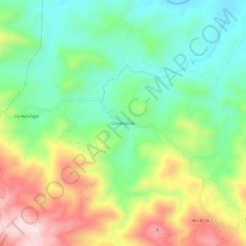 Mapa topográfico Castañuelos, altitud, relieve