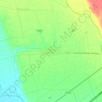 Mapa topográfico Celadilla del Páramo, altitud, relieve