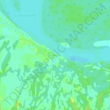 Mapa topográfico Cushillococha, altitud, relieve