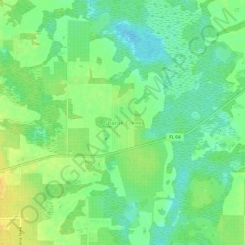 Mapa topográfico Charlie Creek, altitud, relieve