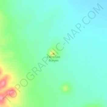 Mapa topográfico Cerro Los Bueyes, altitud, relieve