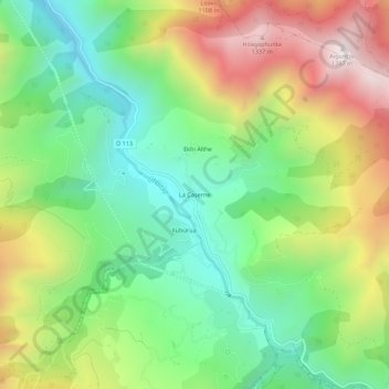 Mapa topográfico La Caserne, altitud, relieve