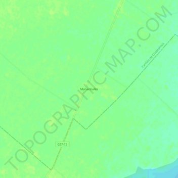 Mapa topográfico Manantiales, altitud, relieve
