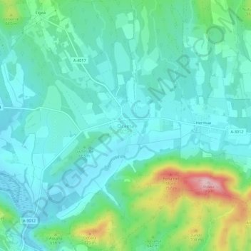 Mapa topográfico Ozaeta, altitud, relieve