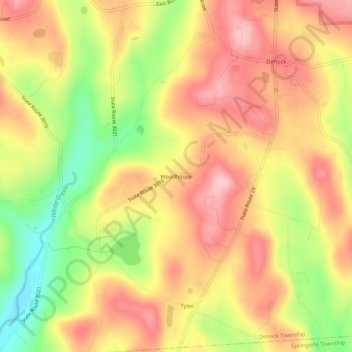 Mapa topográfico Woodhouse, altitud, relieve