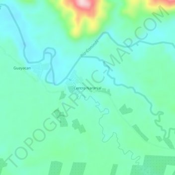 Mapa topográfico Centro Naranjal, altitud, relieve