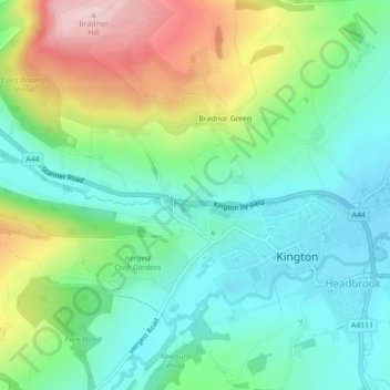 Mapa topográfico Newton, altitud, relieve